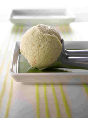 Avocado ginger and lime yoghurt ice cream -
