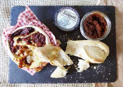 Baked Camembert with Tracklements NEW Roasted Garlic & Salami Jam Recipe -