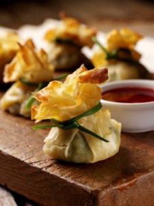 Bottlegreen's Stilton, Spinach and Walnut Parcels with Blackberry and Russet Apple Sauce -