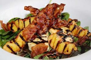 Warm Salad of Grilled Peach, Pancetta & Halloumi -