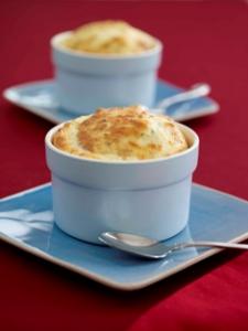 Potato souffle with cheese and chives -