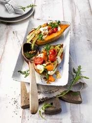 Speedy Stuffed Sweet Potatoes Recipe -