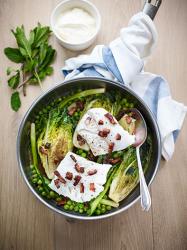 Sweet Gem and Cod braised with peas recipe -