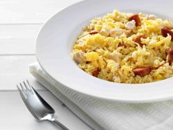 Chicken and chorizo cheese jambalaya -