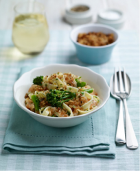 Creamy Tenderstem and salmon pasta -