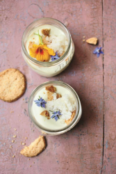 Pandan and Coconut Panna Cotta with Mango and Pineapple -