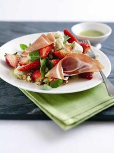 Parma Ham, Strawberry, Mozzarella and Walnut Summer Salad -