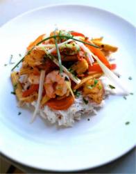 Healthy Hot, Sweet and Sour King Prawns -