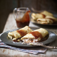 Banana-filled Pancakes with Lyle's Syrup Drizzle -
