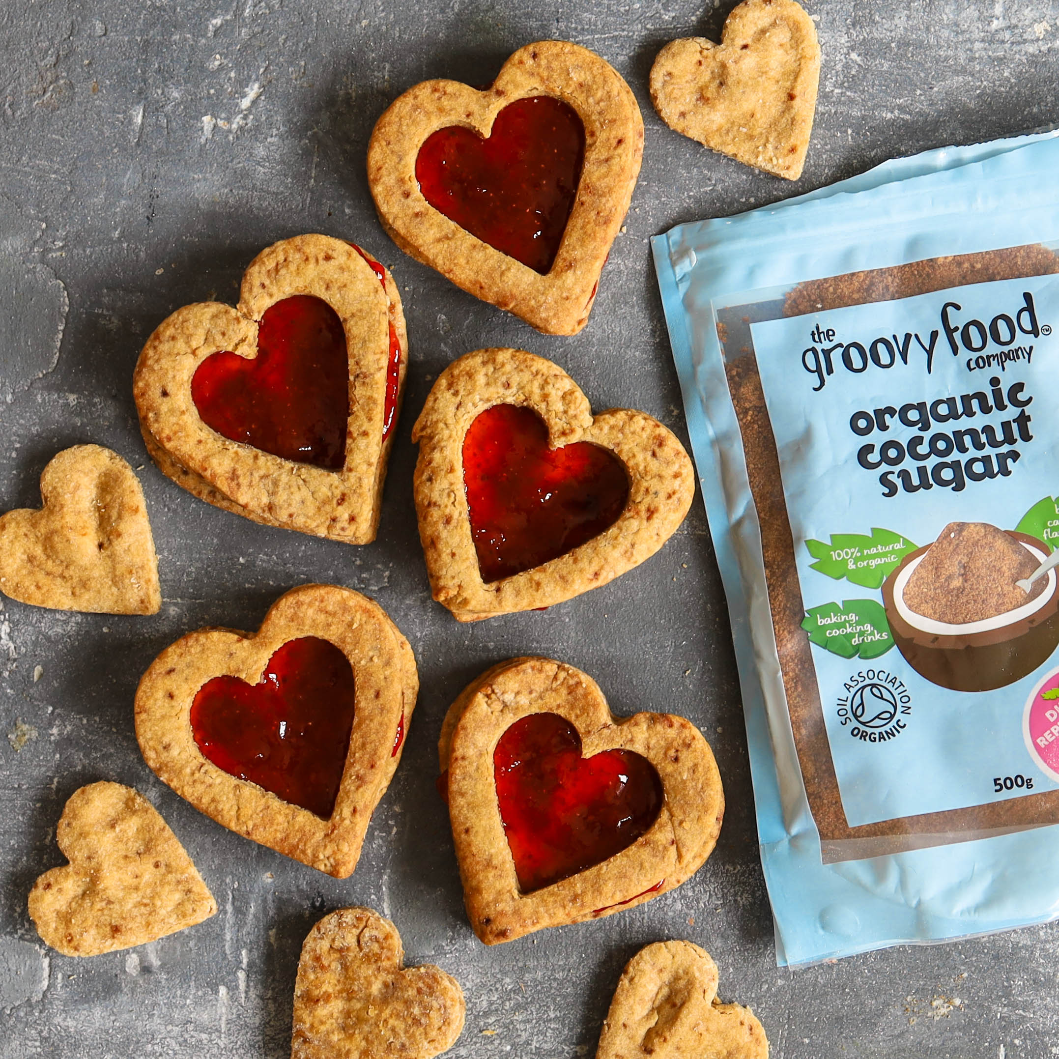 Heartshaped Jammy Biscuits