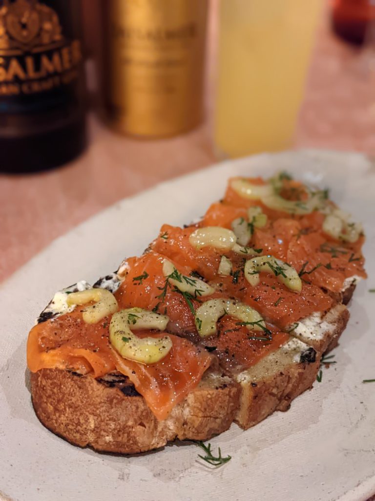 cured seatrout sourdough gold