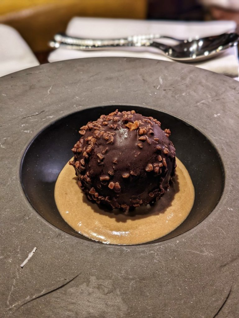 chocolate and hazelnut sphere