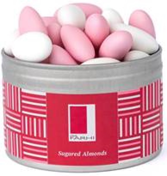 sugar coated pink almonds